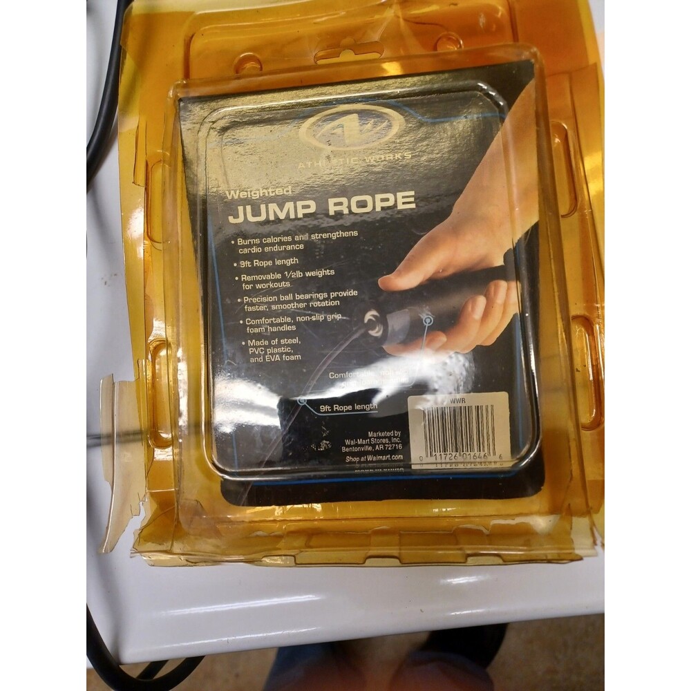ATLANTIC WORKS WEIGHTED JUMP ROPE 9' REMOVEABLE 1/2 PD WEIGHT FOR WORKOUTS